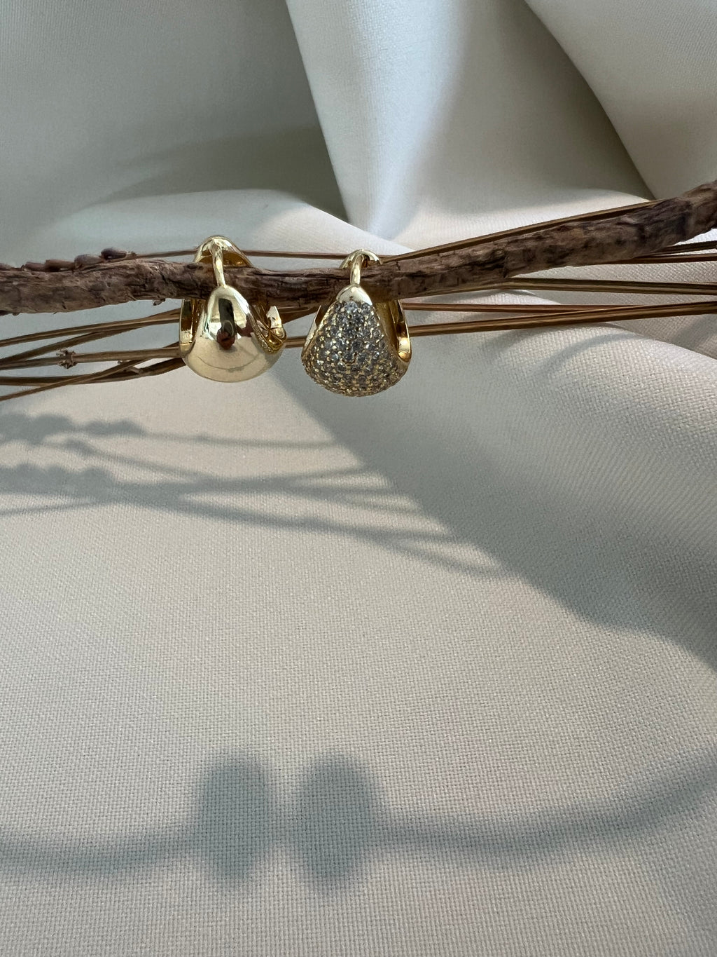 Yellow Drop Pave Huggies