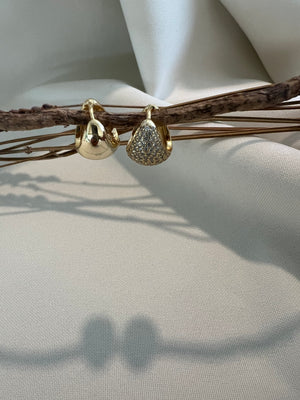 Yellow Drop Pave Huggies
