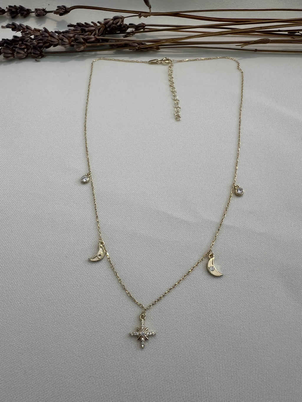 Yellow Moon & Star Necklace