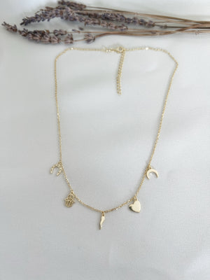 Yellow Charms Necklace