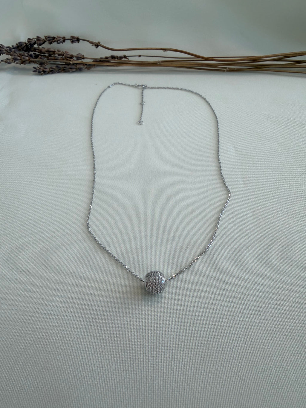 White Pave Necklace