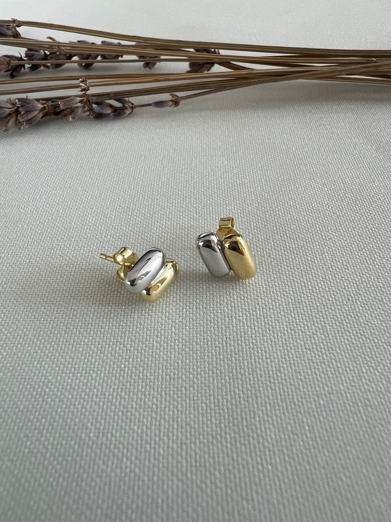 Small Two Tone Earrings