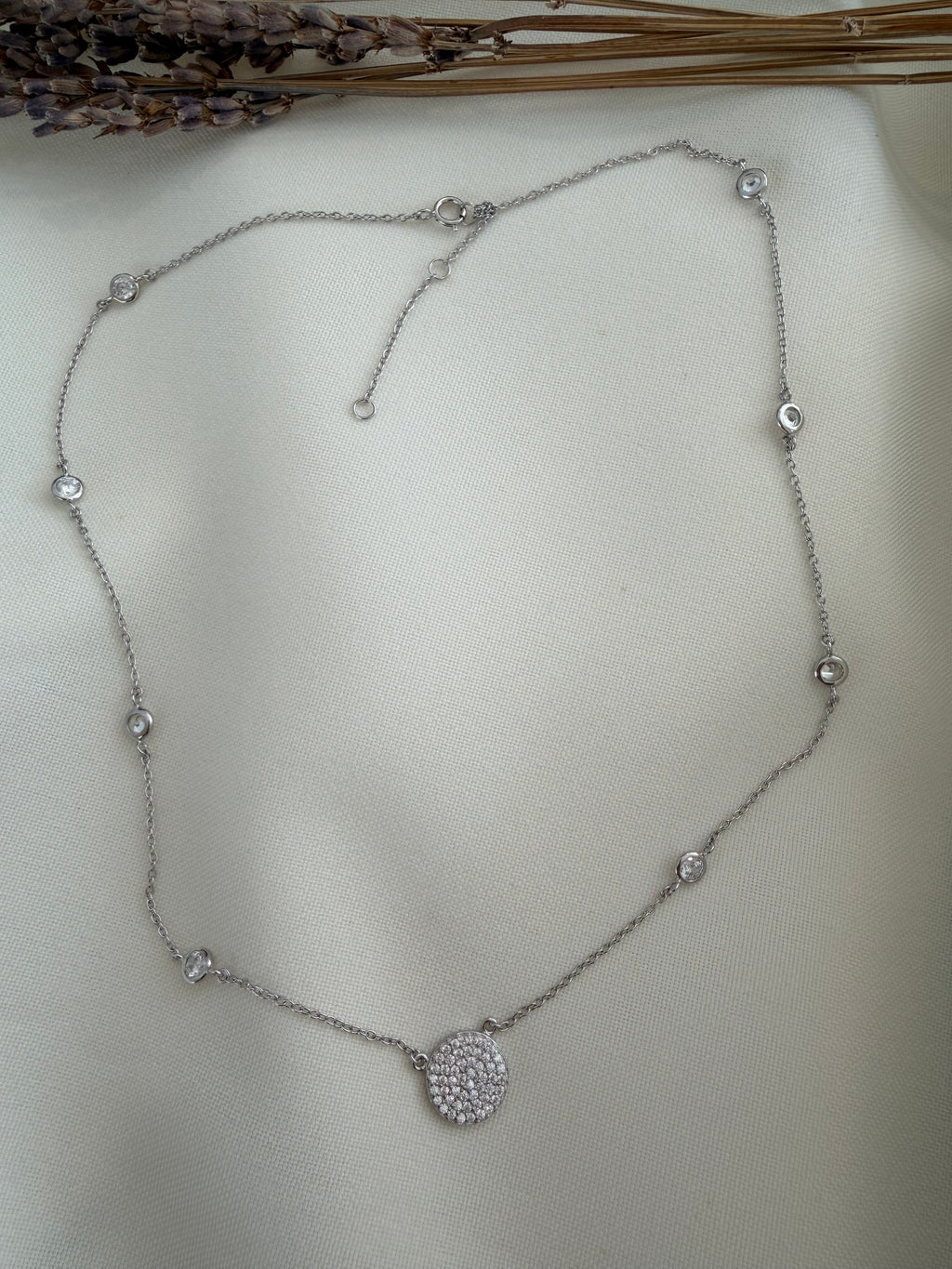 White Pave Necklace