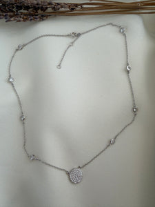 White Pave Necklace