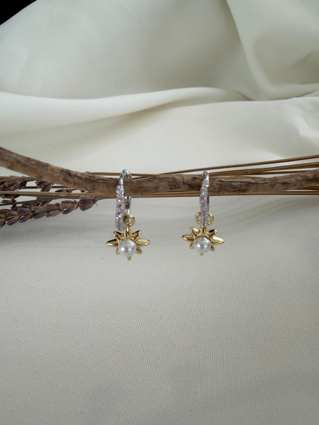 Two Tone Star Earrings