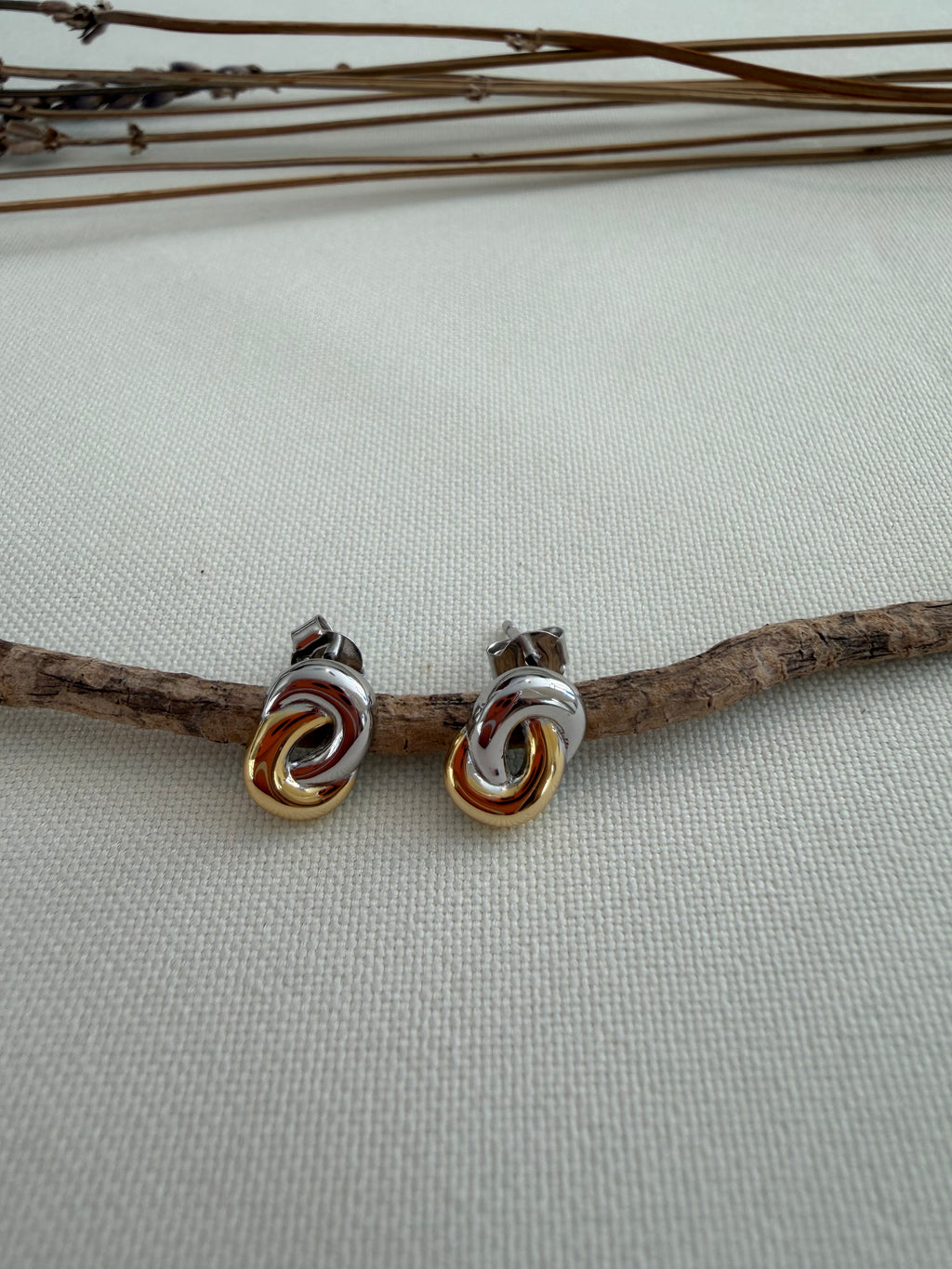 Two Tone Small Earrings