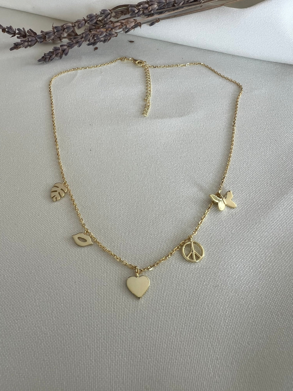 Yellow Charms Necklace