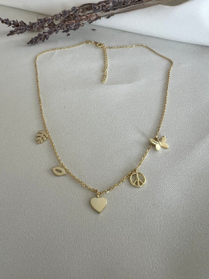 Yellow Charms Necklace