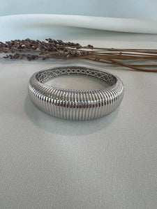 White Thick Striped Bangle