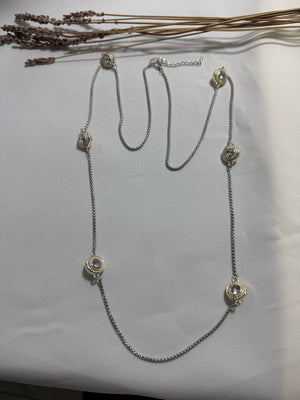 Long Two Tone Round Necklace