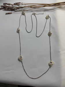 Long Two Tone Round Necklace