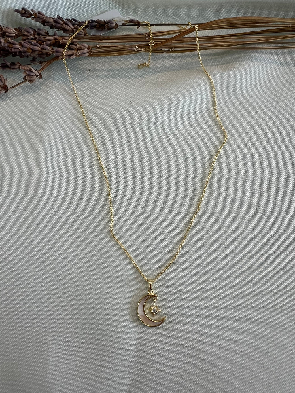 Yellow Moon & Star Necklace