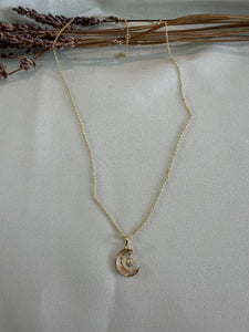 Yellow Moon & Star Necklace