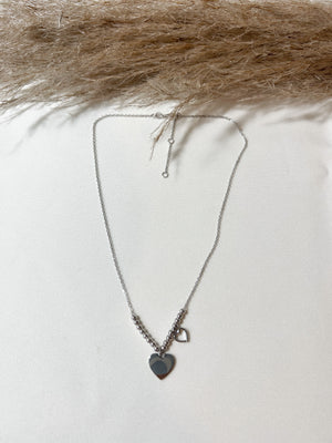 White Heart Necklace